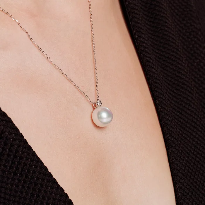 Top Lustre 18K Solid Gold Edison Pearl Necklace KN00225 Pearly Lustre Necklaces