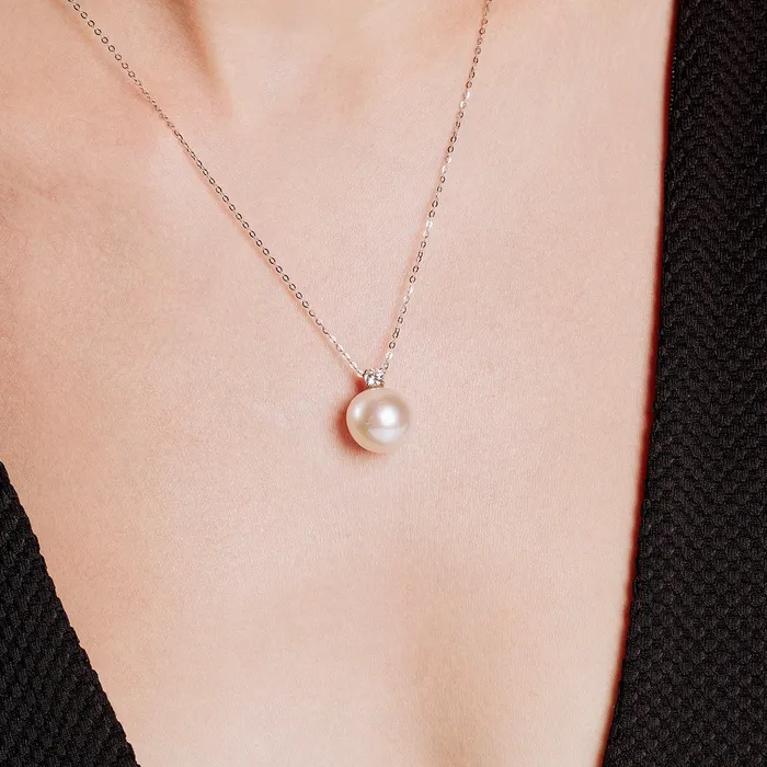 Top Lustre 18K Solid Gold Edison Pearl Necklace KN00225 Pearly Lustre Necklaces