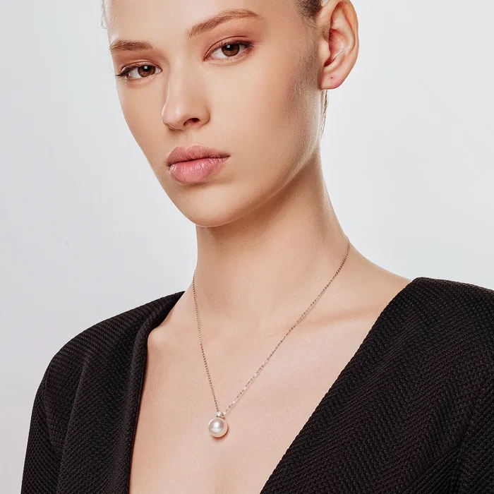 Top Lustre 18K Solid Gold Edison Pearl Necklace KN00225 Pearly Lustre Necklaces