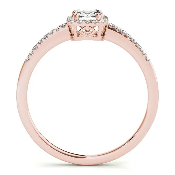 Tori Emerald Moissanite Halo Engagement Ring Fire Brilliance Rings