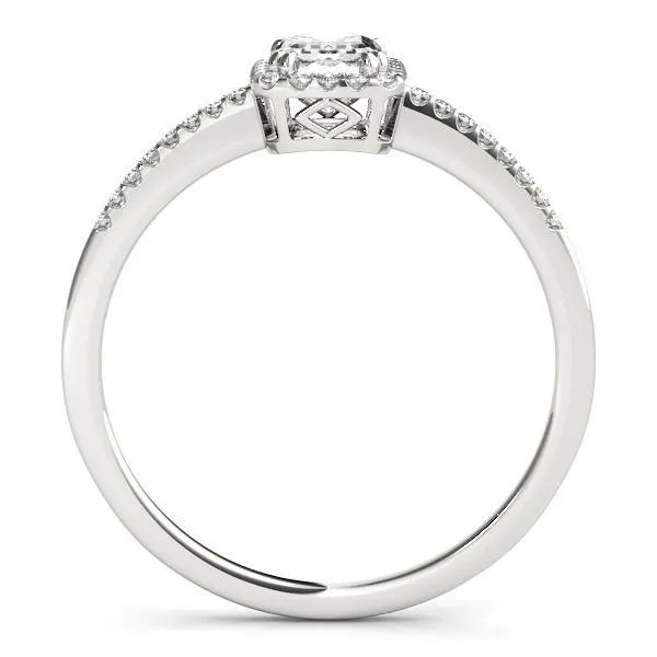 Tori Emerald Moissanite Halo Engagement Ring Fire Brilliance Rings