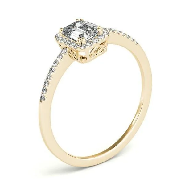 Tori Emerald Moissanite Halo Engagement Ring Fire Brilliance Rings