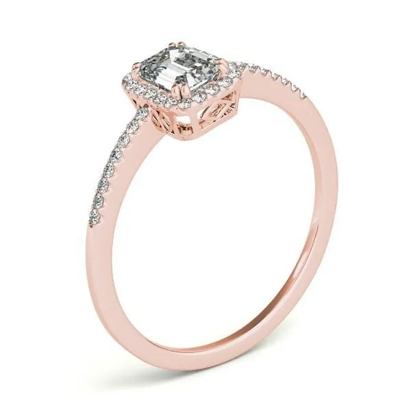 Tori Emerald Moissanite Halo Engagement Ring Fire Brilliance Rings