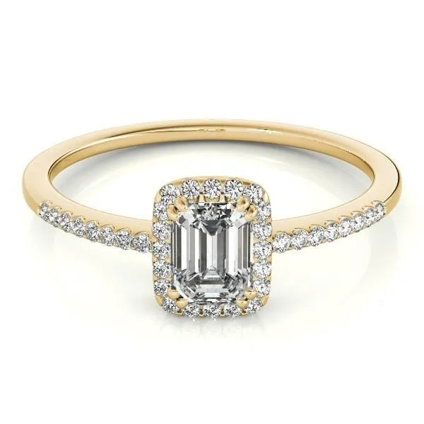 Tori Emerald Moissanite Halo Engagement Ring Fire Brilliance Rings