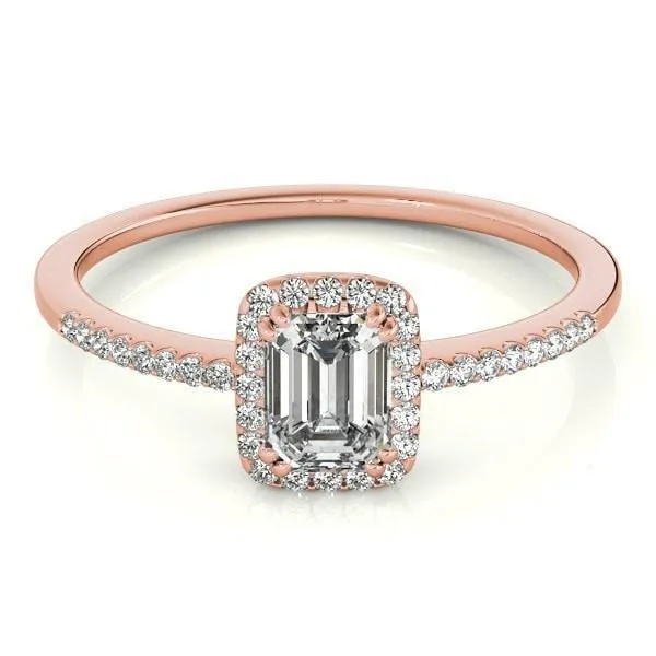 Tori Emerald Moissanite Halo Engagement Ring Fire Brilliance Rings
