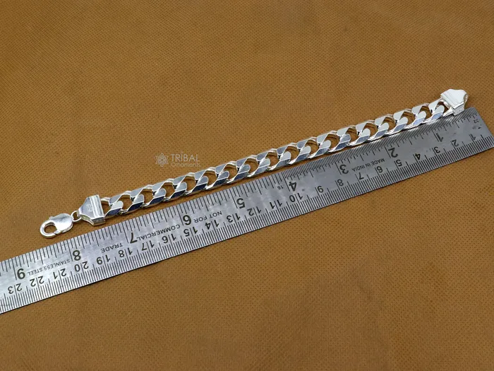 TRIBAL ORNAMENTS 10 mm12mm 85inches 925 sterling silver heavy chain bracelet excellent mens gifting jewelry sbr745 Bracelets