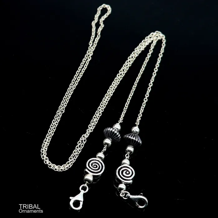 TRIBAL ORNAMENTS 30 long Sterling silver Face Mask Chain Eyeglass Glasses Chains cuban link chain Women Stylish Sunglass Eyeglass Cord mask chain ch139 Necklaces
