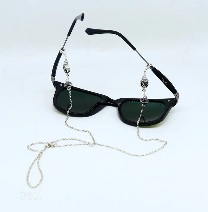 TRIBAL ORNAMENTS 30 long Sterling silver Face Mask Chain Eyeglass Glasses Chains cuban link chain Women Stylish Sunglass Eyeglass Cord mask chain ch139 Necklaces