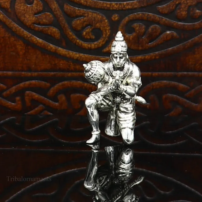 TRIBAL ORNAMENTS 925 silver handmade Lord hanuman 1 small statue best puja or gifting god hanuman statue sculpture home temple puja art utensils art125 Earrings