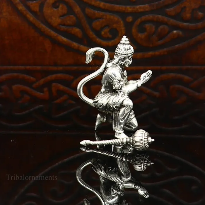TRIBAL ORNAMENTS 925 silver handmade Lord hanuman 1 small statue best puja or gifting god hanuman statue sculpture home temple puja art utensils art125 Earrings
