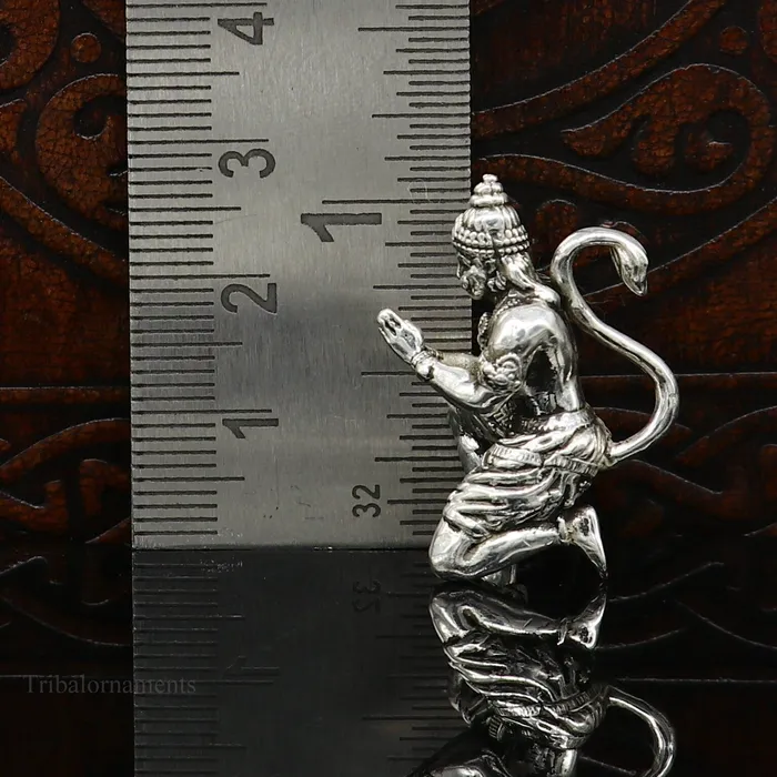 TRIBAL ORNAMENTS 925 silver handmade Lord hanuman 1 small statue best puja or gifting god hanuman statue sculpture home temple puja art utensils art125 Earrings