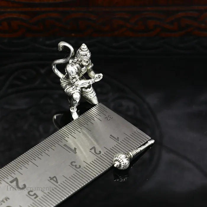 TRIBAL ORNAMENTS 925 silver handmade Lord hanuman 1 small statue best puja or gifting god hanuman statue sculpture home temple puja art utensils art125 Earrings