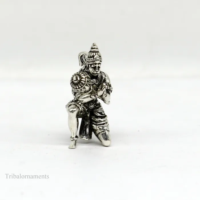 TRIBAL ORNAMENTS 925 silver handmade Lord hanuman 1 small statue best puja or gifting god hanuman statue sculpture home temple puja art utensils art125 Earrings