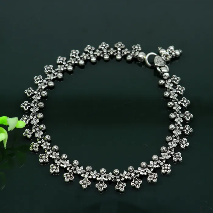 TRIBAL ORNAMENTS 925 sterling silver custom made anklets best anklets bracelet foot bracelet belly dance jewelry elegant tribal ethnic anklets nank289 Bracelets