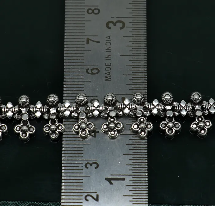 TRIBAL ORNAMENTS 925 sterling silver custom made anklets best anklets bracelet foot bracelet belly dance jewelry elegant tribal ethnic anklets nank289 Bracelets