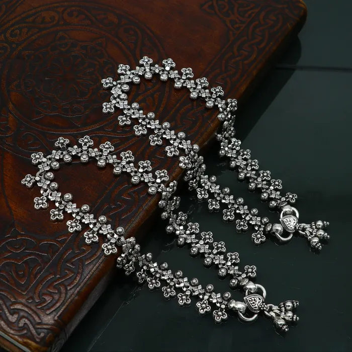 TRIBAL ORNAMENTS 925 sterling silver custom made anklets best anklets bracelet foot bracelet belly dance jewelry elegant tribal ethnic anklets nank289 Bracelets