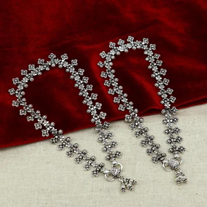 TRIBAL ORNAMENTS 925 sterling silver custom made anklets best anklets bracelet foot bracelet belly dance jewelry elegant tribal ethnic anklets nank289 Bracelets