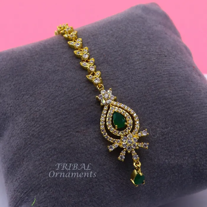TRIBAL ORNAMENTS 925 sterling silver customized gold tone cubic zircon stone head jewelry mang tika bridal wedding set belly dance charm hair jewelry MT03 Rings