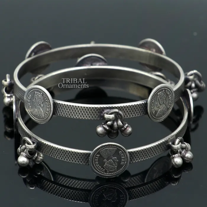 TRIBAL ORNAMENTS 925 sterling silver handmade customized tribal ethnic bangle bracelet best vintage style hanging drops bangles for gifting nba328 Bracelets TRIBAL ORNAMENTS 925 sterling silver handmade customized tribal ethnic bangle bracelet best vintage style hanging drops bangles for gifting nba328 Bracelets