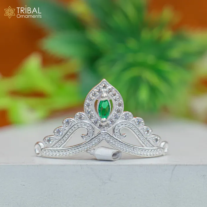 TRIBAL ORNAMENTS 925 sterling silver handmade lord baby Krishna Mukut amazing Laddu Gopala crawling Krishna crown head jewelry sm44 Rings TRIBAL ORNAMENTS 925 sterling silver handmade lord baby Krishna Mukut amazing Laddu Gopala crawling Krishna crown head jewelry sm44 Rings