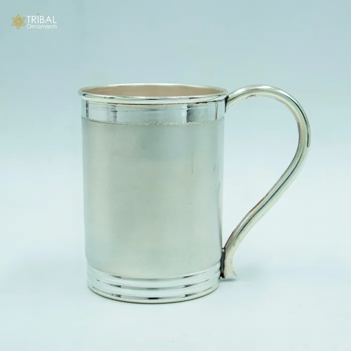 TRIBAL ORNAMENTS 925 sterling silver handmade tom and jerry cartoon design coffee cup or water milk cup tumbler silver baby food flask silver kids utensils gift sv299 Necklaces
