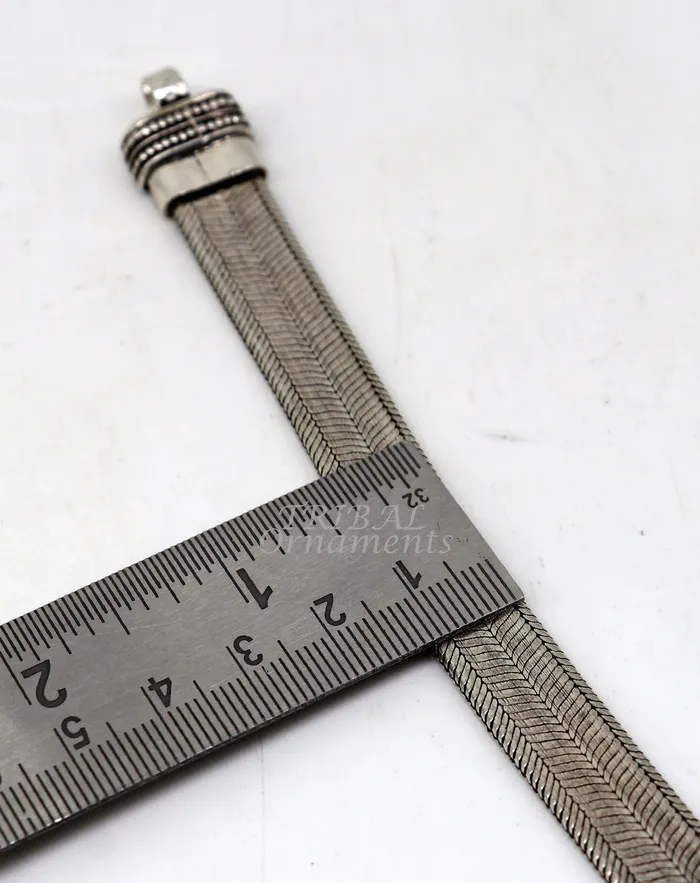 TRIBAL ORNAMENTS 925 sterling silver handmade vintage design customized wheat bracelet wrist belt for mens amazing gifting jewelry from india sbr410 Bracelets