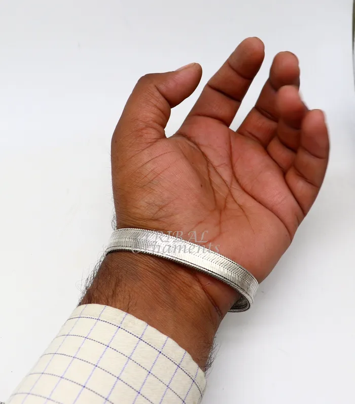 TRIBAL ORNAMENTS 925 sterling silver handmade vintage design customized wheat bracelet wrist belt for mens amazing gifting jewelry from india sbr410 Bracelets