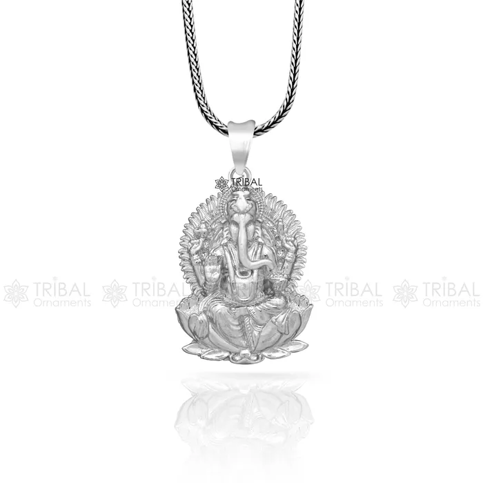 TRIBAL ORNAMENTS 925 sterling silver Lord GANESHA kamalasan design pendant necklace Lord Ganesha unique style handmade pendant for unisex gift Nsp821 Necklaces TRIBAL ORNAMENTS 925 sterling silver Lord GANESHA kamalasan design pendant necklace Lord Ganesha unique style handmade pendant for unisex gift Nsp821 Necklaces