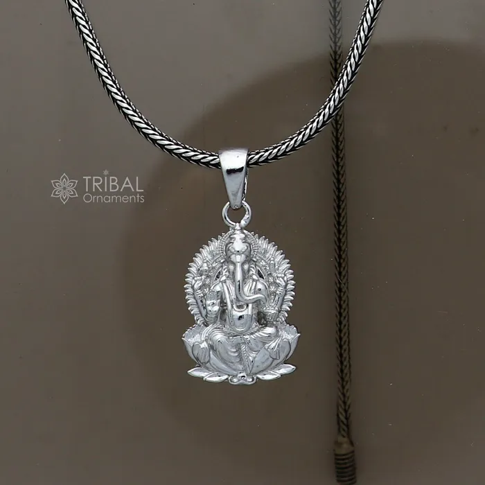 TRIBAL ORNAMENTS 925 sterling silver Lord GANESHA kamalasan design pendant necklace Lord Ganesha unique style handmade pendant for unisex gift Nsp821 Necklaces TRIBAL ORNAMENTS 925 sterling silver Lord GANESHA kamalasan design pendant necklace Lord Ganesha unique style handmade pendant for unisex gift Nsp821 Necklaces