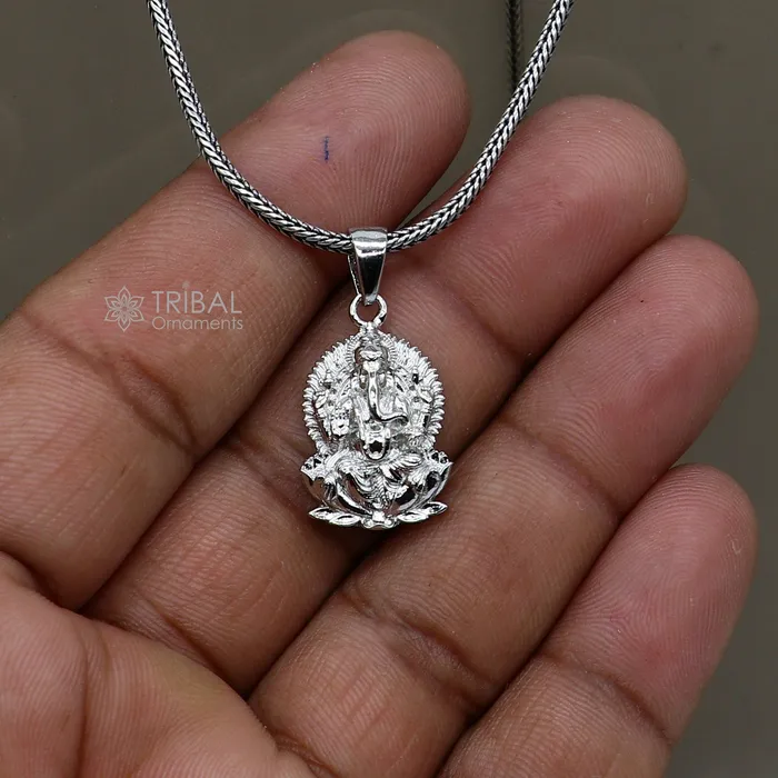 TRIBAL ORNAMENTS 925 sterling silver Lord GANESHA kamalasan design pendant necklace Lord Ganesha unique style handmade pendant for unisex gift Nsp821 Necklaces TRIBAL ORNAMENTS 925 sterling silver Lord GANESHA kamalasan design pendant necklace Lord Ganesha unique style handmade pendant for unisex gift Nsp821 Necklaces