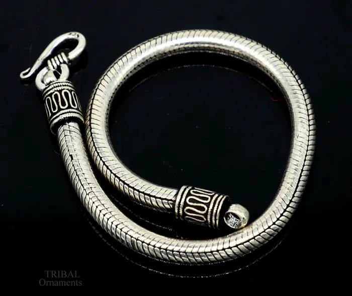 TRIBAL ORNAMENTS Bracelets 5MM Solid vintage design customized stylish snake chain handmade 925 sterling silver bracelet unisex personalize jewelry sbr242 TRIBAL ORNAMENTS Bracelets 5MM Solid vintage design customized stylish snake chain handmade 925 sterling silver bracelet unisex personalize jewelry sbr242