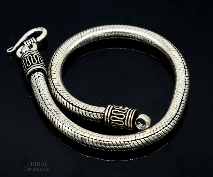 TRIBAL ORNAMENTS Bracelets 5MM Solid vintage design customized stylish snake chain handmade 925 sterling silver bracelet unisex personalize jewelry sbr242
