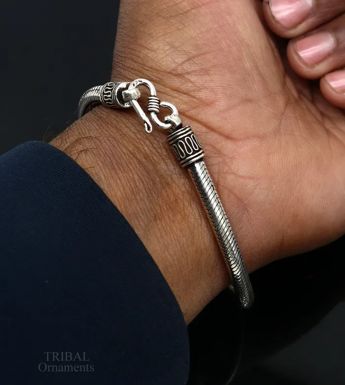 TRIBAL ORNAMENTS Bracelets 5MM Solid vintage design customized stylish snake chain handmade 925 sterling silver bracelet unisex personalize jewelry sbr242