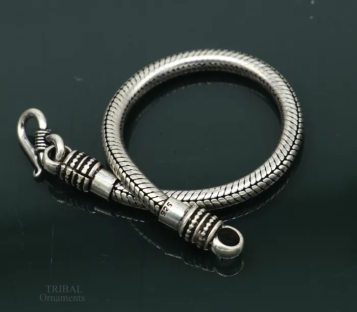 TRIBAL ORNAMENTS Bracelets 5MM Solid vintage design customized stylish snake chain handmade 925 sterling silver bracelet unisex personalize jewelry sbr242
