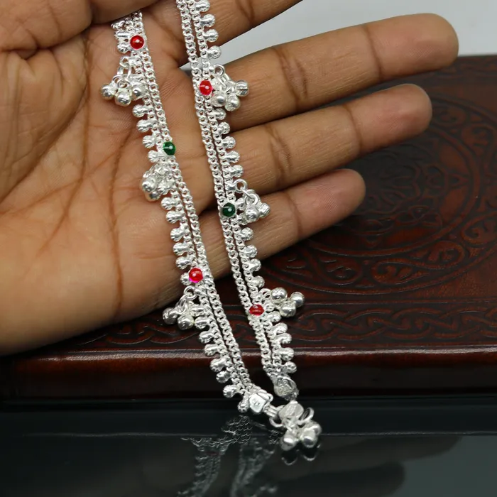 TRIBAL ORNAMENTS Bracelets 6 fancy stylish baby anklets bracelet double chain jingle bells ankle bracelet unisex gifting kids jewelry new born baby jewelry ank257 TRIBAL ORNAMENTS Bracelets 6 fancy stylish baby anklets bracelet double chain jingle bells ankle bracelet unisex gifting kids jewelry new born baby jewelry ank257