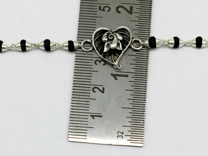 TRIBAL ORNAMENTS Bracelets 8 inches long handmade solid 925 sterling silver Ganesha design tulsi beaded Rakhi Bracelet special personalized Rakshabandhan gift rk13