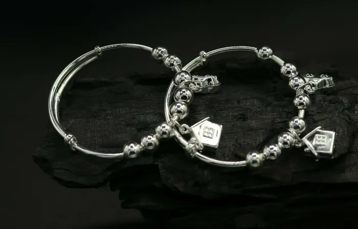 TRIBAL ORNAMENTS Bracelets 925 sterling silver adjustable charm bangle bracelet kada unisex kids baby bbk31 TRIBAL ORNAMENTS Bracelets 925 sterling silver adjustable charm bangle bracelet kada unisex kids baby bbk31