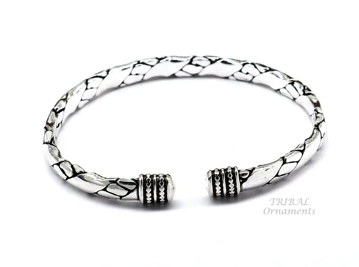TRIBAL ORNAMENTS Bracelets 925 sterling silver cuff bracelet kada amazing unisex vintage style handmade daily use ethnic bangles kada cuff131