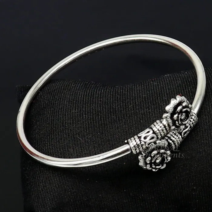TRIBAL ORNAMENTS Bracelets 925 sterling silver fabulous floral design bangle bracelet kada amazing Cuff bracelet best gifting girls kada nsk596 TRIBAL ORNAMENTS Bracelets 925 sterling silver fabulous floral design bangle bracelet kada amazing Cuff bracelet best gifting girls kada nsk596