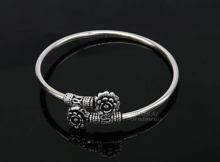 TRIBAL ORNAMENTS Bracelets 925 sterling silver fabulous floral design bangle bracelet kada amazing Cuff bracelet best gifting girls kada nsk596