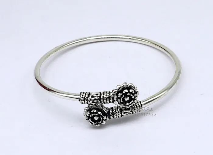 TRIBAL ORNAMENTS Bracelets 925 sterling silver fabulous floral design bangle bracelet kada amazing Cuff bracelet best gifting girls kada nsk596