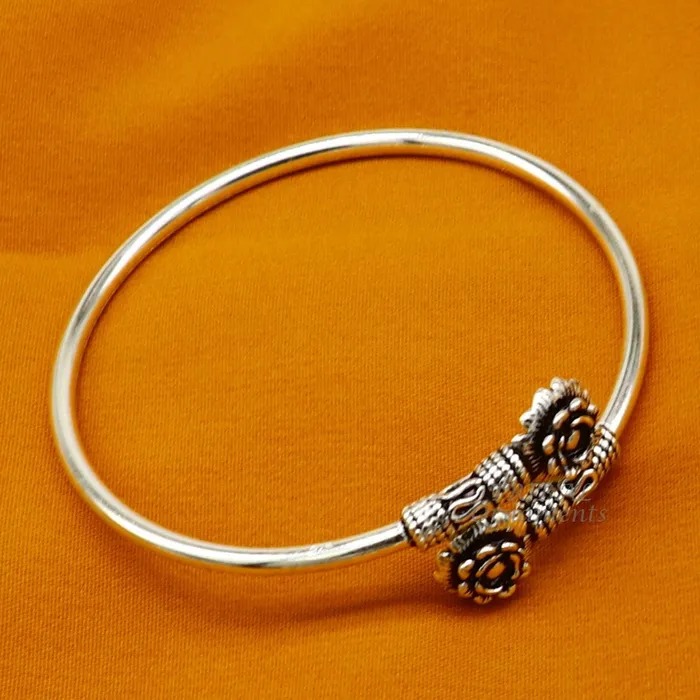 TRIBAL ORNAMENTS Bracelets 925 sterling silver fabulous floral design bangle bracelet kada amazing Cuff bracelet best gifting girls kada nsk596