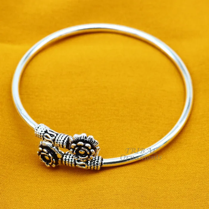 TRIBAL ORNAMENTS Bracelets 925 sterling silver fabulous floral design bangle bracelet kada amazing Cuff bracelet best gifting girls kada nsk596