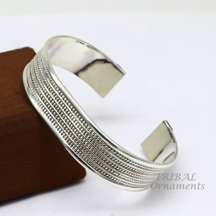 TRIBAL ORNAMENTS Bracelets 925 sterling silver handmade adjustable open face kada bangle cuff bracelet elegant unisex personalized gifting cuff jewelry cuff143 TRIBAL ORNAMENTS Bracelets 925 sterling silver handmade adjustable open face kada bangle cuff bracelet elegant unisex personalized gifting cuff jewelry cuff143