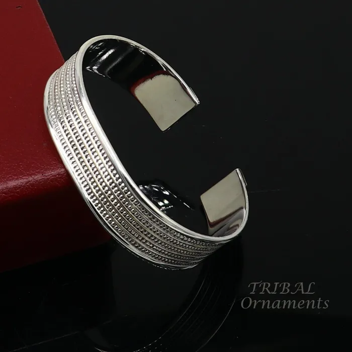 TRIBAL ORNAMENTS Bracelets 925 sterling silver handmade adjustable open face kada bangle cuff bracelet elegant unisex personalized gifting cuff jewelry cuff143 TRIBAL ORNAMENTS Bracelets 925 sterling silver handmade adjustable open face kada bangle cuff bracelet elegant unisex personalized gifting cuff jewelry cuff143