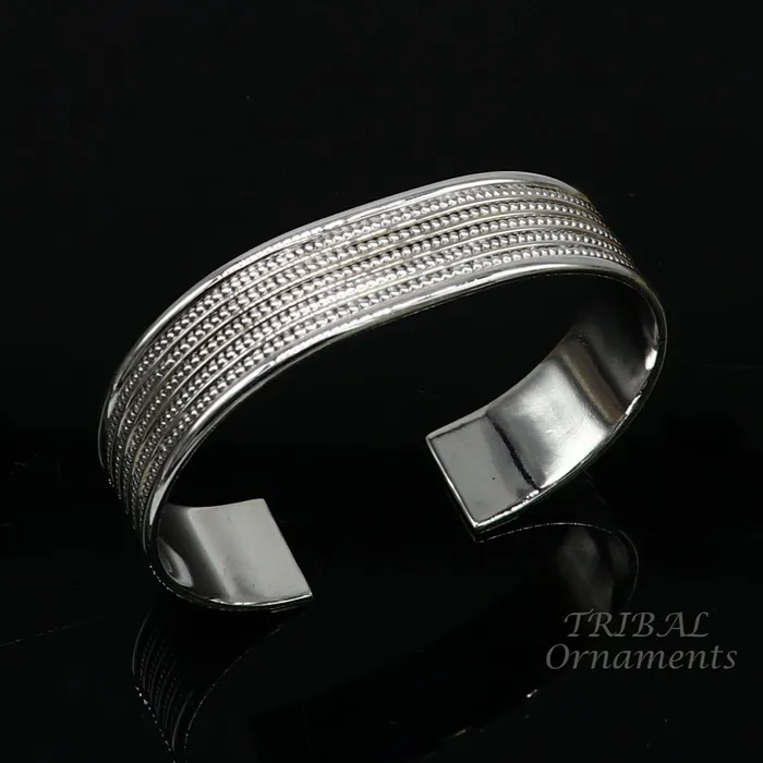TRIBAL ORNAMENTS Bracelets 925 sterling silver handmade adjustable open face kada bangle cuff bracelet elegant unisex personalized gifting cuff jewelry cuff143 TRIBAL ORNAMENTS Bracelets 925 sterling silver handmade adjustable open face kada bangle cuff bracelet elegant unisex personalized gifting cuff jewelry cuff143