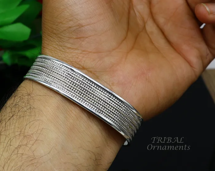 TRIBAL ORNAMENTS Bracelets 925 sterling silver handmade adjustable open face kada bangle cuff bracelet elegant unisex personalized gifting cuff jewelry cuff143 TRIBAL ORNAMENTS Bracelets 925 sterling silver handmade adjustable open face kada bangle cuff bracelet elegant unisex personalized gifting cuff jewelry cuff143