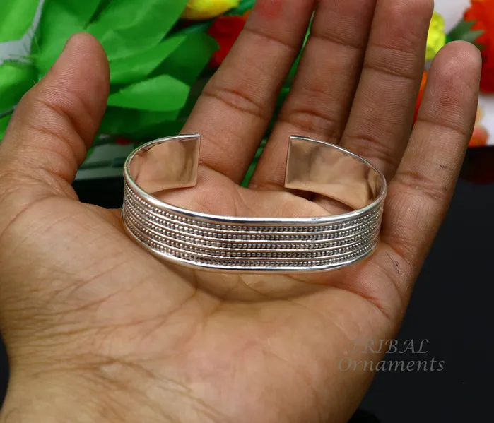 TRIBAL ORNAMENTS Bracelets 925 sterling silver handmade adjustable open face kada bangle cuff bracelet elegant unisex personalized gifting cuff jewelry cuff143 TRIBAL ORNAMENTS Bracelets 925 sterling silver handmade adjustable open face kada bangle cuff bracelet elegant unisex personalized gifting cuff jewelry cuff143