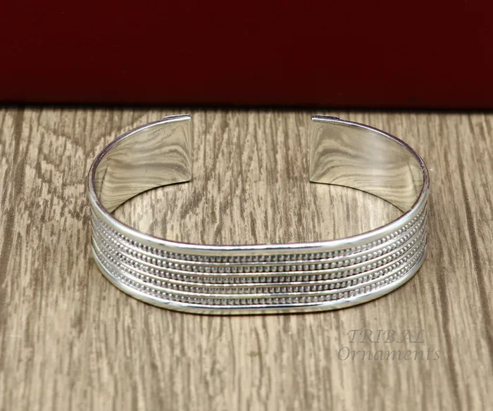 TRIBAL ORNAMENTS Bracelets 925 sterling silver handmade adjustable open face kada bangle cuff bracelet elegant unisex personalized gifting cuff jewelry cuff143 TRIBAL ORNAMENTS Bracelets 925 sterling silver handmade adjustable open face kada bangle cuff bracelet elegant unisex personalized gifting cuff jewelry cuff143