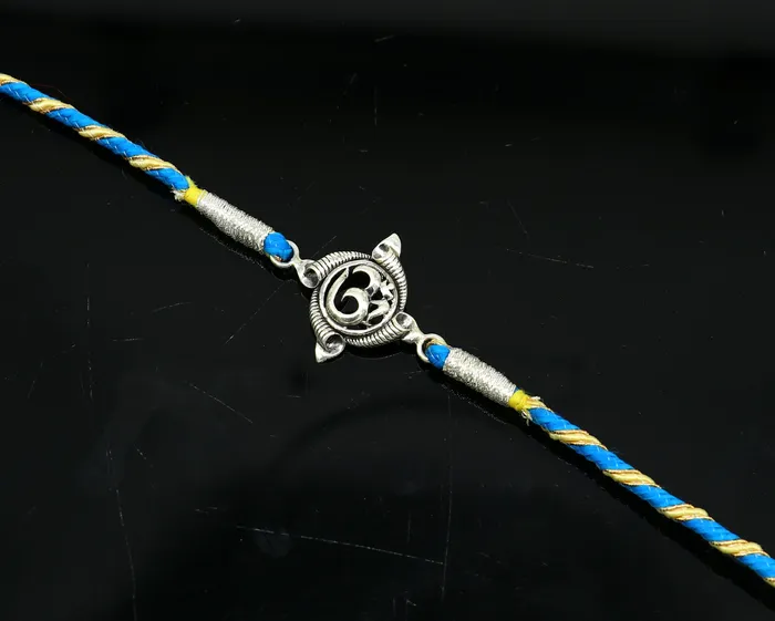 TRIBAL ORNAMENTS Bracelets 925 sterling silver handmade AUMOM design Rakhi Bracelet amazing stylish gift for Rakshabandhan rk54